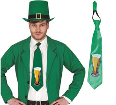Gravata verde com estampa St. Patrick's Beer