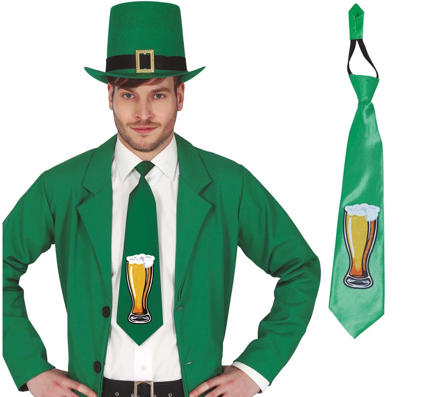 Translation missing: pt-PT.Corbata Verde con estampado de Cerveza de San Patricio