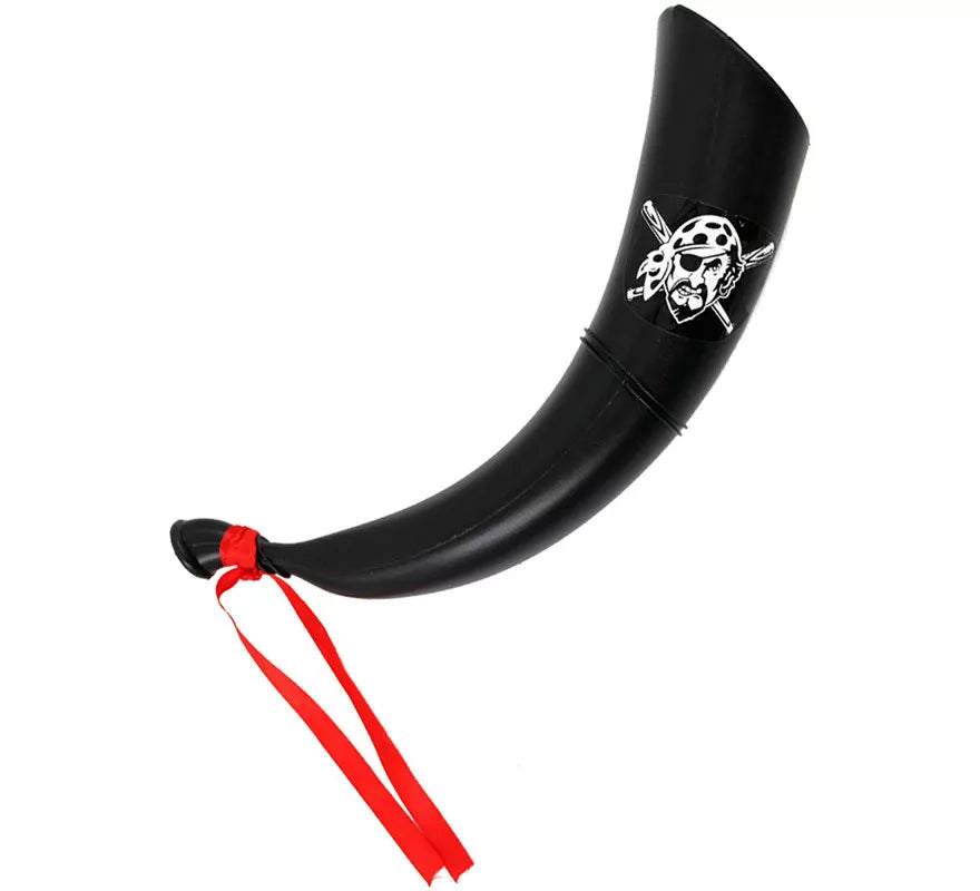 Translation missing: pt-PT.Corneta Pirata negra con cinta de 27 cm