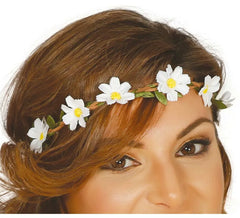 Grinalda com flores brancas