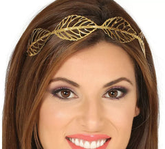 Coroa com Folhas de Metal Dourado