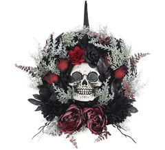Coroa de caveira de Halloween com luz e som