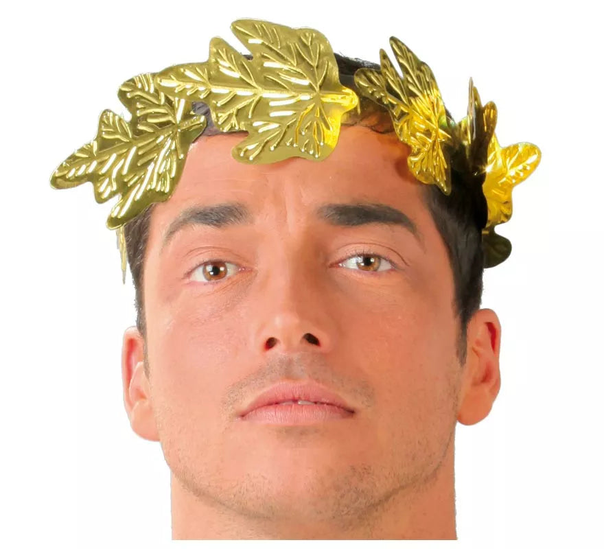 Corona de César Emperador de Roma de laurel de plástico