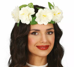 Coroa de flor branca de 20 cm