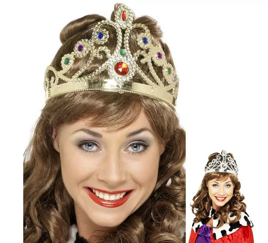 Translation missing: pt-PT.Corona de Reina con Joyas Dorada en 2 colores