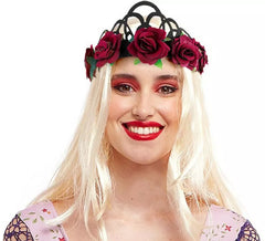 guirlanda de rosas vermelhas de feltro