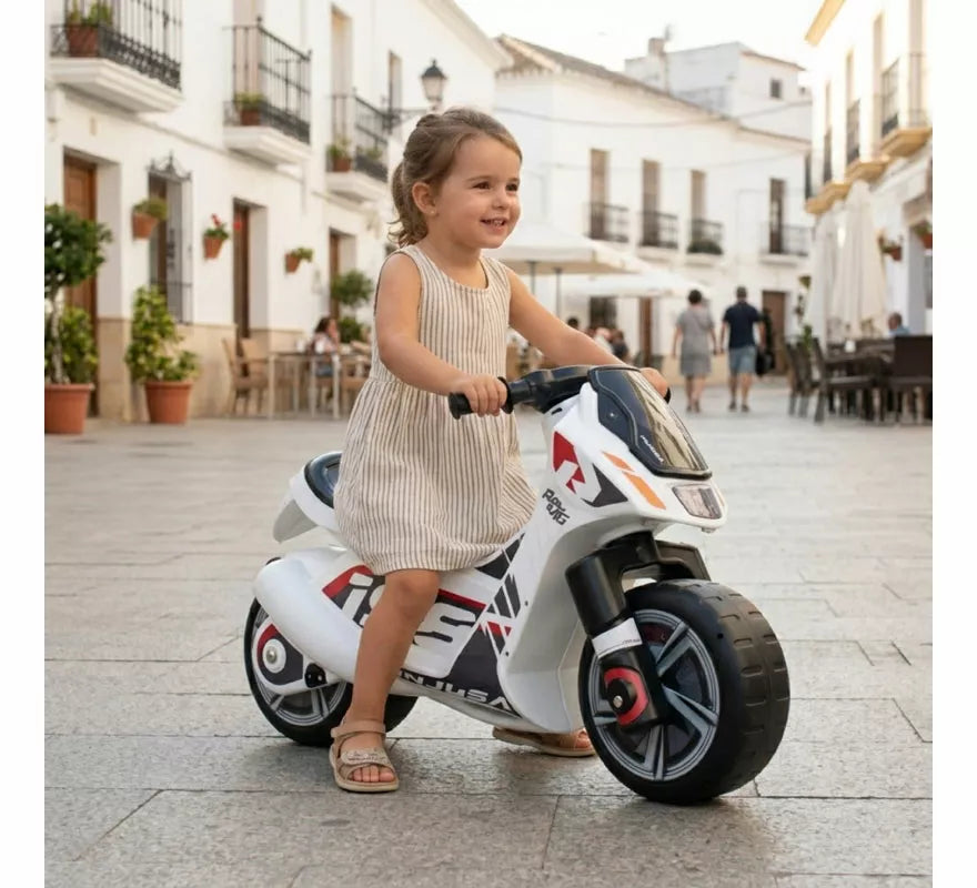 Correpasillos Moto Dragón blanco