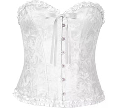 Corset branco com laço para mulheres