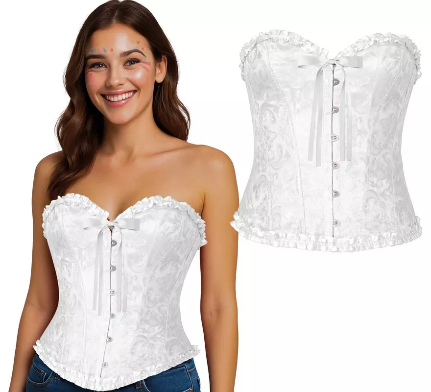 Translation missing: pt-PT.Corset blanco con Lazo para mujer