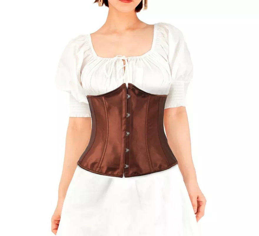 Translation missing: pt-PT.Corset de Raso café para mujer
