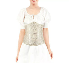 Espartilho jacquard bege para mulher
