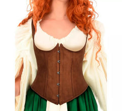 Espartilho medieval castanho para mulher