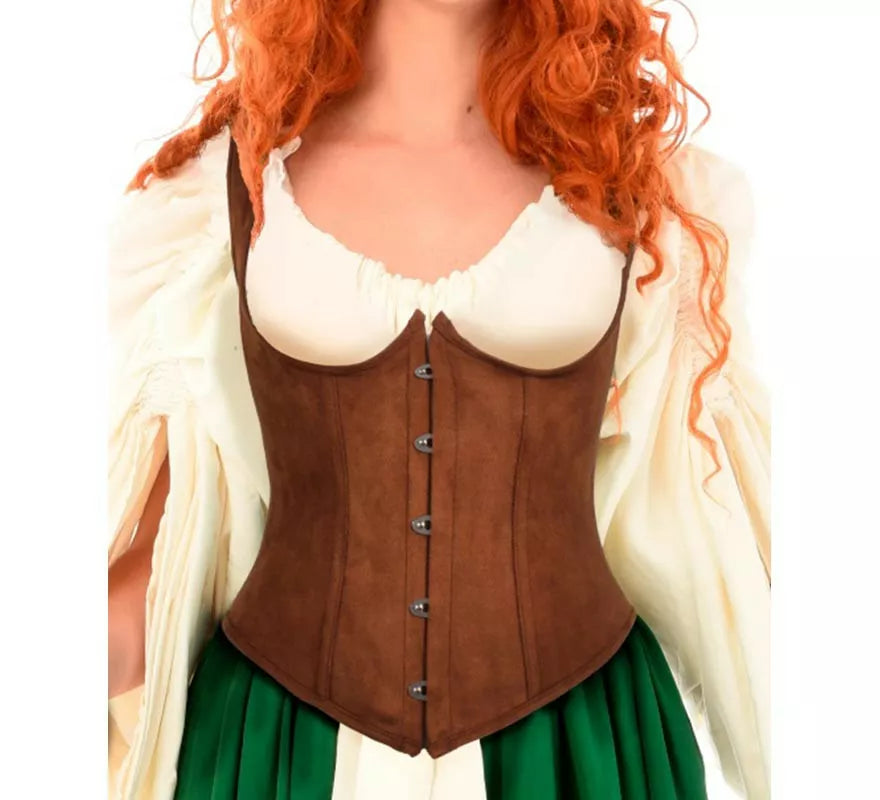 Translation missing: pt-PT.Corset Medieval marrón para mujer