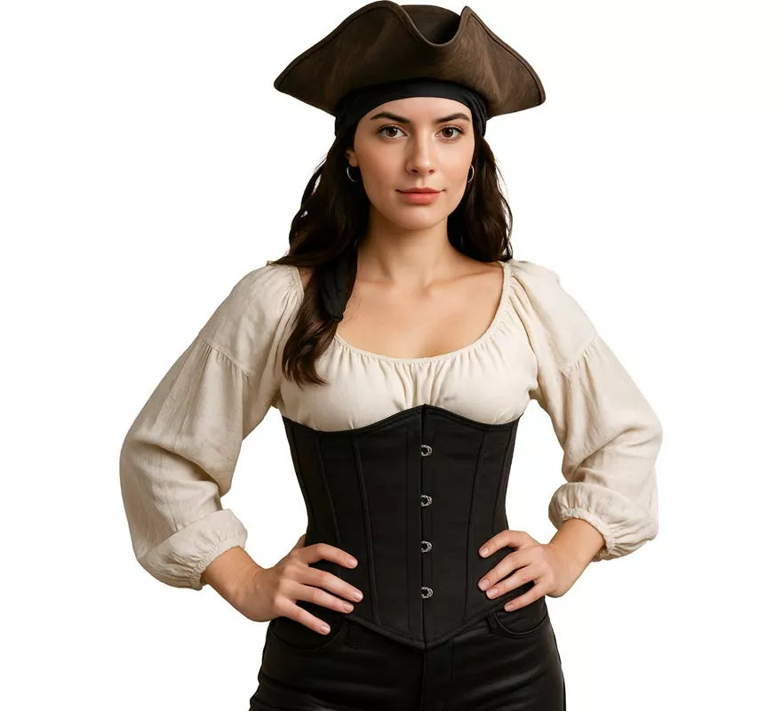 Translation missing: pt-PT.Corset Pirata negro para mujer