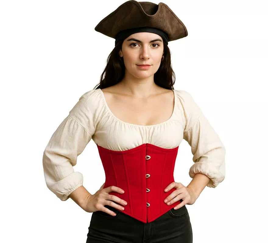 Translation missing: pt-PT.Corset Pirata rojo para mujer