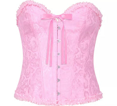 Corset rosa com laço para mulheres
