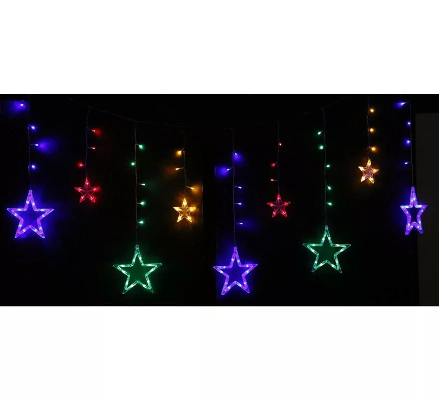 Translation missing: pt-PT.Cortina de 12 Estrellas con 138 Led multicolor de 2 metros