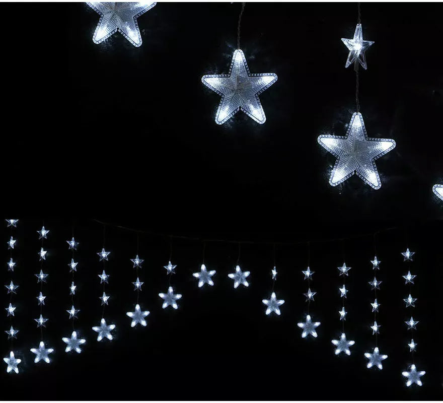 Translation missing: pt-PT.Cortina Estrellas 136 Led Blanco 150 x