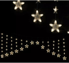 Cortina Estrelas 136 Led Branco Quente 150 x