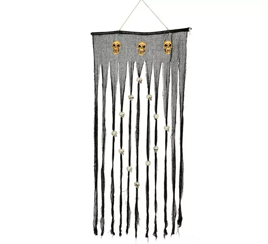 Translation missing: pt-PT.Cortina Gris con Calaveras 90X180 Cm