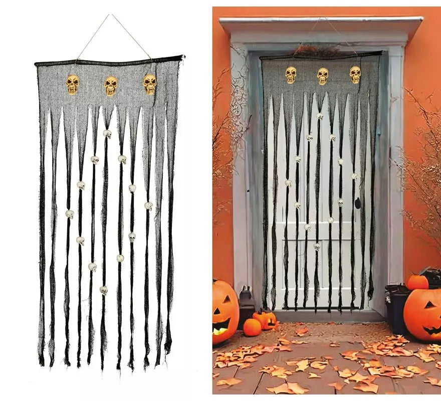 Translation missing: pt-PT.Cortina Gris con Calaveras 90X180 Cm