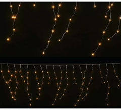 Cortina de 300 LEDs brancos quentes