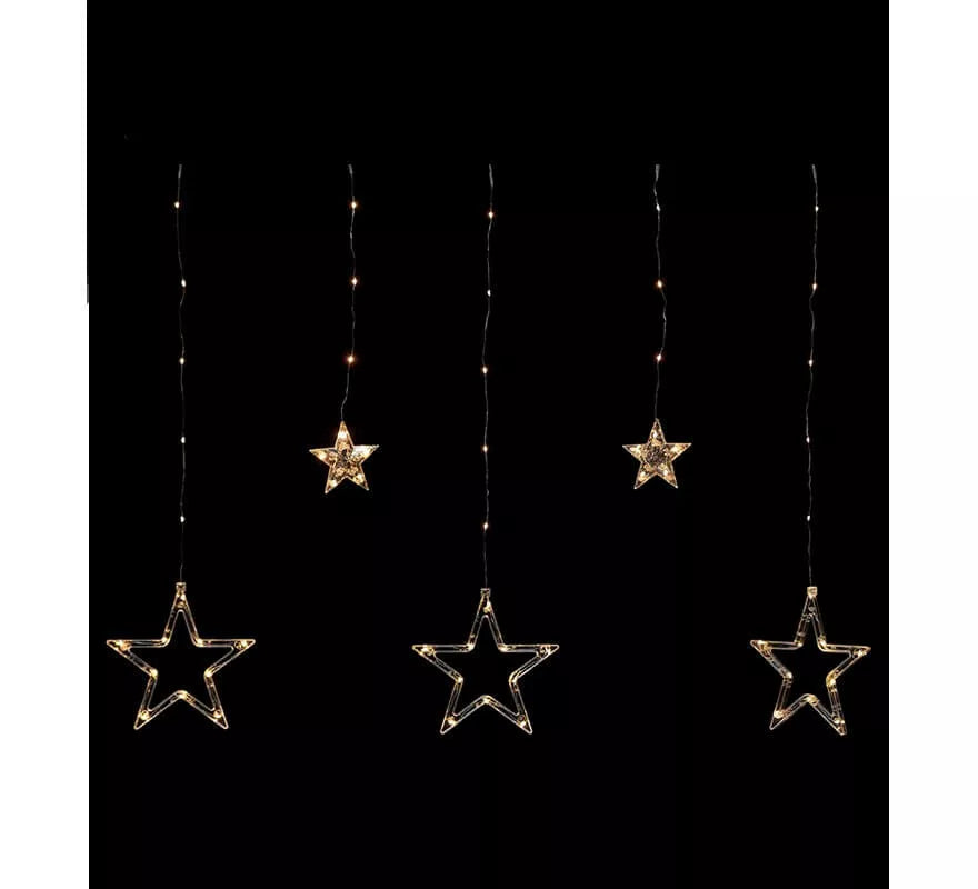 Translation missing: pt-PT.Cortina Navideña de 3 metros con 12 Estrellas Luminosas