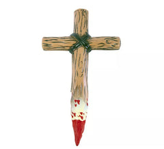 Cruz Assassina de Vampiros com sangue falso 30,5X18 cm