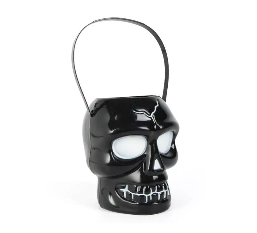 Translation missing: pt-PT.Cubo Calavera negro con asa de 12x14x16 cm