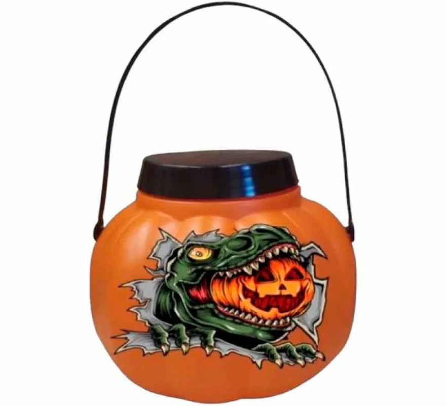 Translation missing: pt-PT.Cubo de Calabaza Dinosaurio con Tapa para Caramelos
