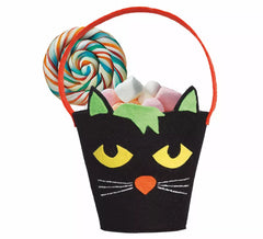 Balde Gato Preto Feltro 20 cm