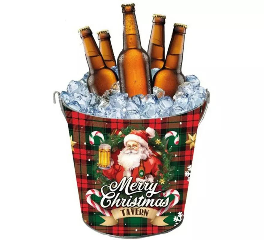 Translation missing: pt-PT.Cubo Merry Christmas de metal de 19x23 cm