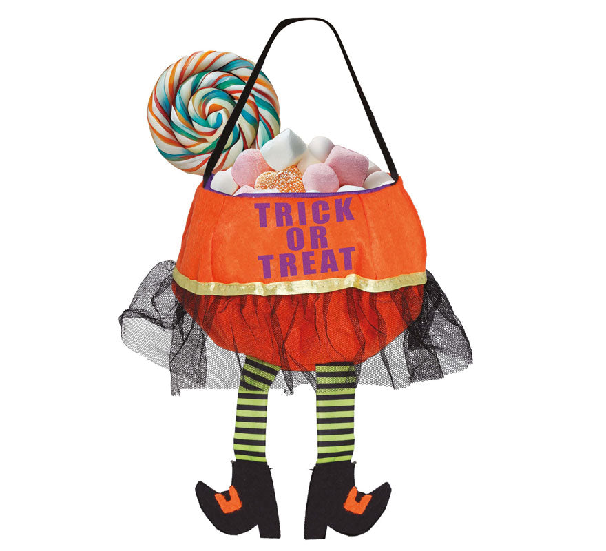 Translation missing: pt-PT.Cubo Naranja 'Trick Or Treat' de Fieltro de 20 cm