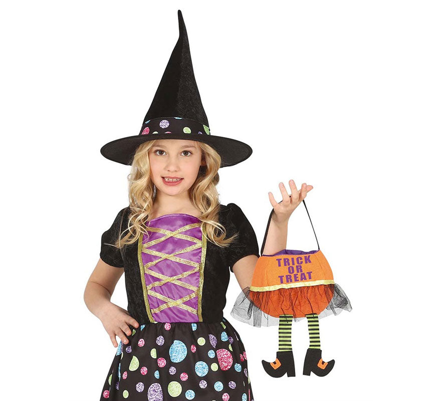 Translation missing: pt-PT.Cubo Naranja 'Trick Or Treat' de Fieltro de 20 cm