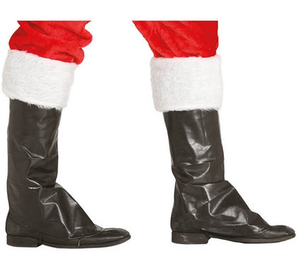Cubre Botas Negras de Papá Noel