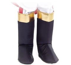 Capas para botas pretas com detalhes dourados para criança