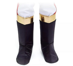 Capas de botas pretas com detalhes dourados para adultos
