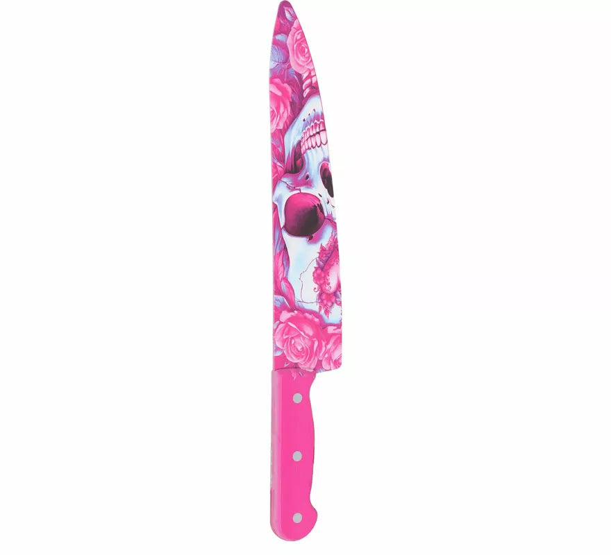 Translation missing: pt-PT.Cuchillo Calavera Rosa de 37 cm