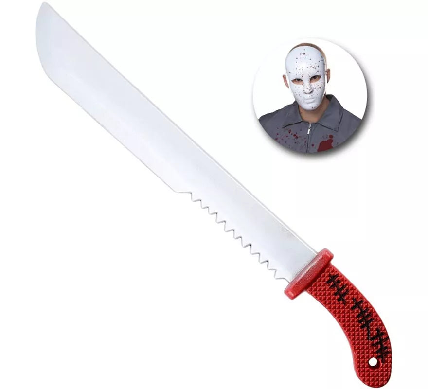 Translation missing: pt-PT.Cuchillo de Sierra con Mango rojo de 60x6.5 cm