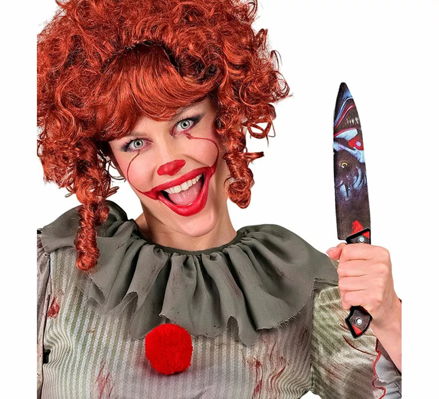 Translation missing: pt-PT.Cuchillo Payaso de Terror de 31 cm con diseño en ambas caras
