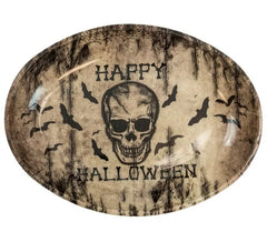 Tigela Caveira Feliz Halloween, 40x30,5 cm