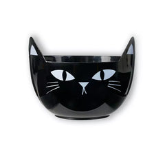 Tigela para gato preto com orelhas 22x17 cm