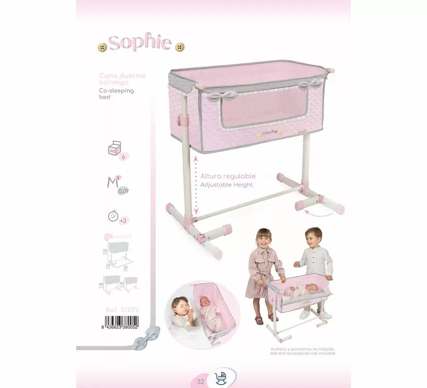 Translation missing: pt-PT.Cuna Regulable 'Duerme Conmigo' para Muñecas de hasta 48 cm