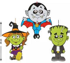 Decoração de suspensão para o Halloween em 3 modelos variados 34x24 cm