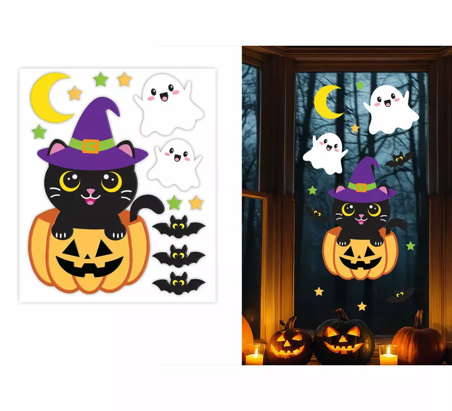 Translation missing: pt-PT.Decoración Gel Gato con Calabaza 25x30 cm
