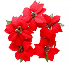 Decoração de porta Poinsétia 25 cm