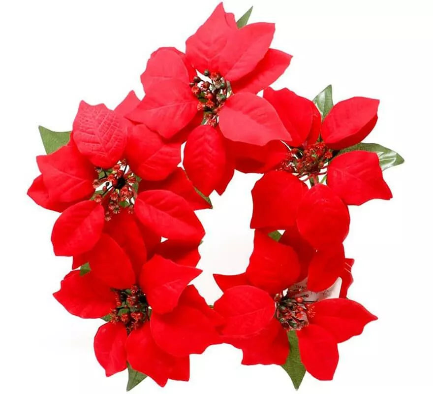 Translation missing: pt-PT.Decoración Puerta de Poinsettia 25 cm