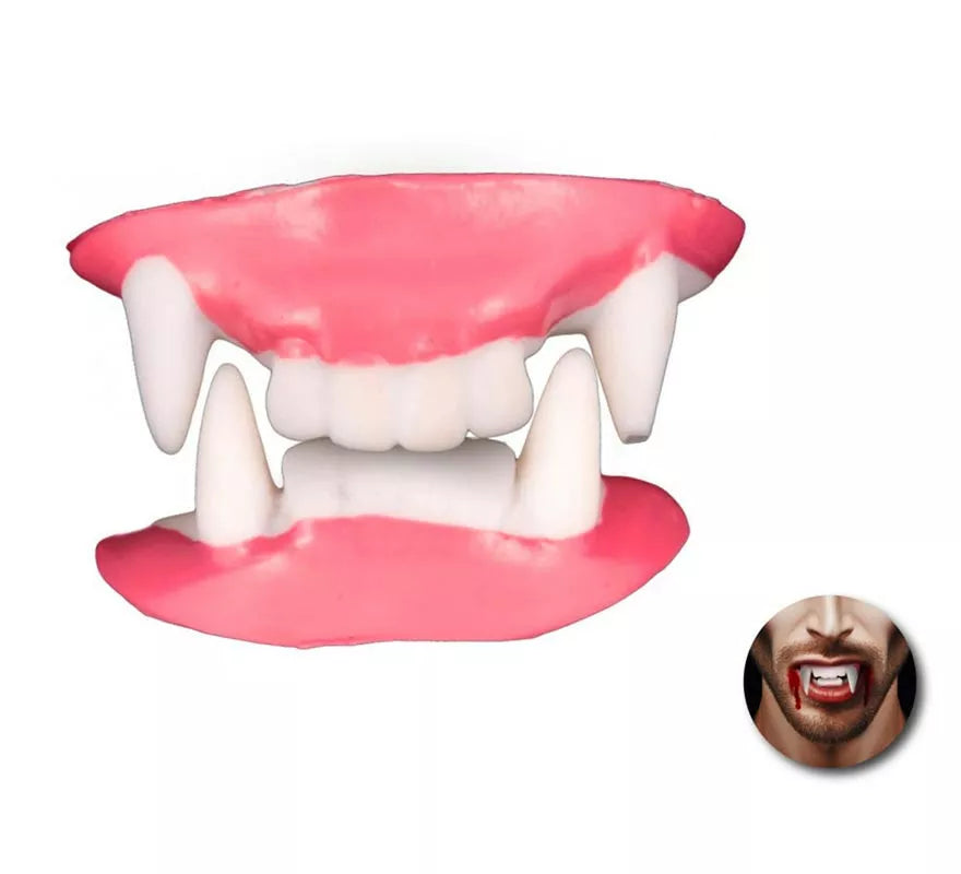 Translation missing: pt-PT.Dentadura de Vampiro Colmillos blancos adulto