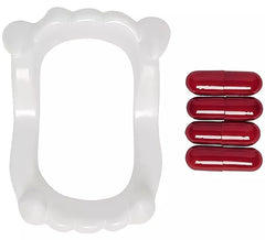 Dentaduras de Vampiro com 4 Cápsulas de Sangue