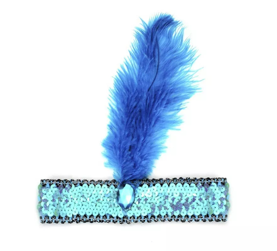 Translation missing: pt-PT.Diadema Charlestón con Pluma y Lentejuelas en varios colores